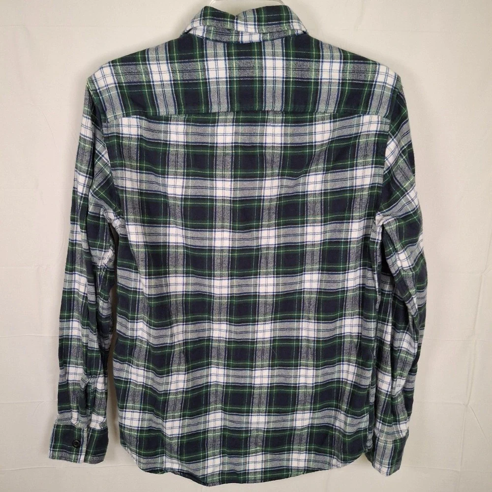 American Eagle Flannel Men's Medium Shirt Blue Green Plaid Tartan Outdoors‎ - Picture 10 of 13